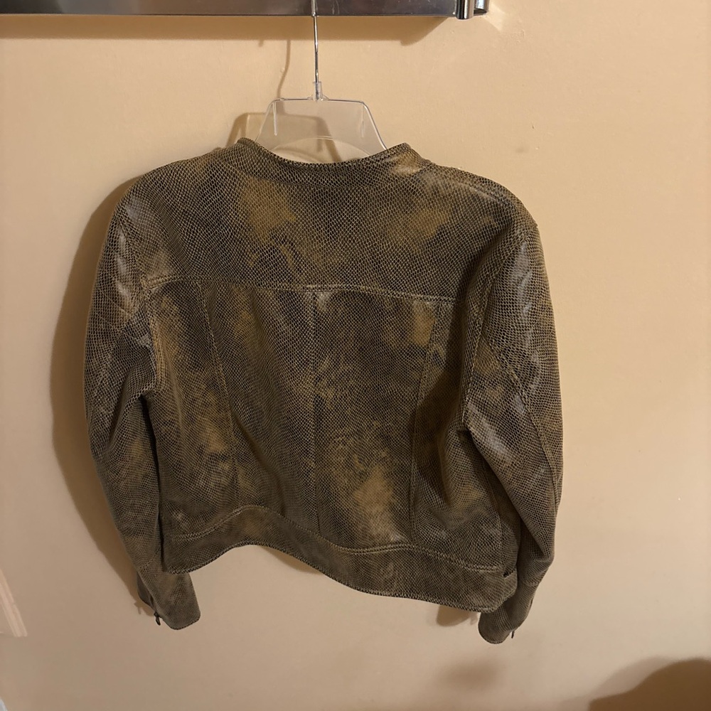 Free People Fenix Snakeskin Vegan Leather Moto Jacket - Picture 6 of 8